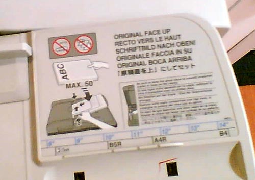 Konica 7222 Copier - Document feeder