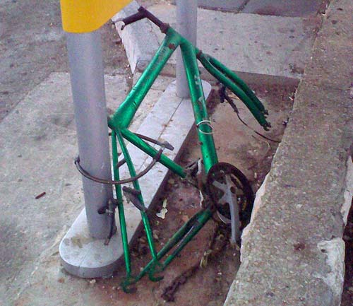 Chained Bike Skeleton