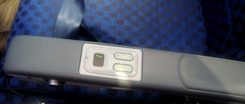 Boeing B-737 armrest audio controls