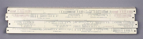 Sbernadoris aerophotographical slide rule - front