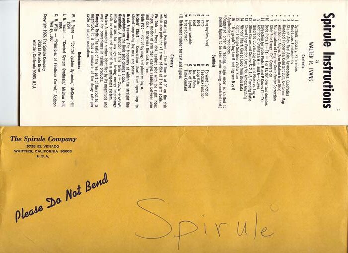 Spirule manual and shipping envelope