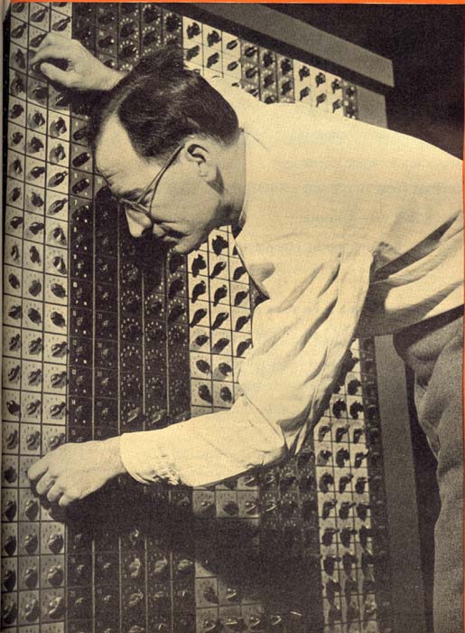 John W. Mauchly adjusting the ENIAC