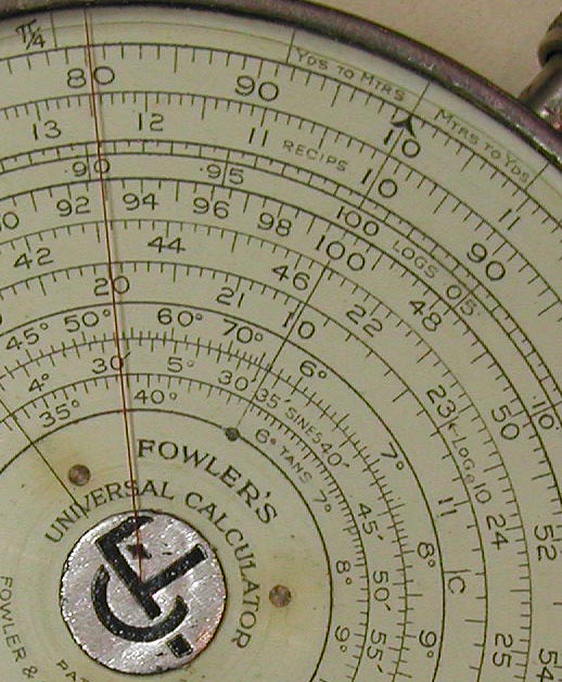 Fowler's Universal Calculator - close up