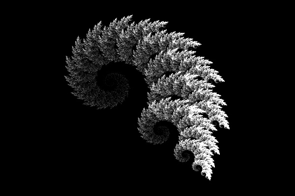 "Fuzzy spiral" IFS attractor