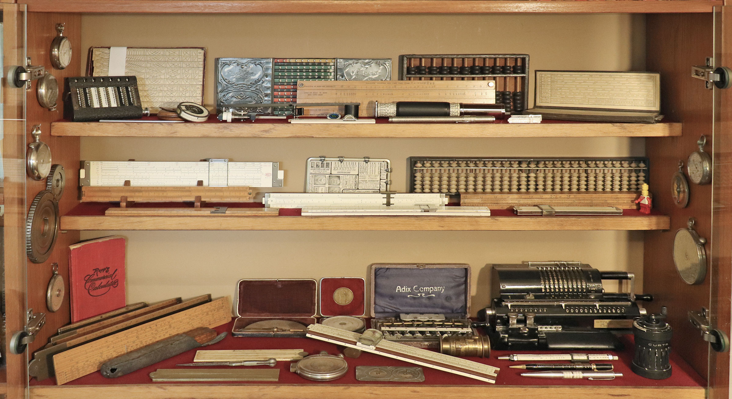 History of computing collection highlights in a showcase 