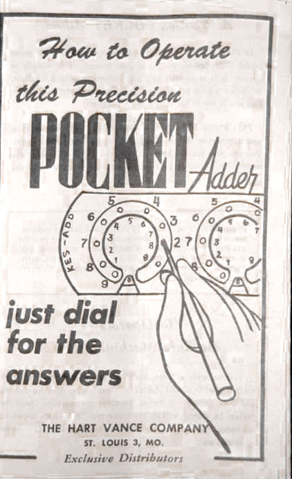 The Kes-Add pocket adder instructions page