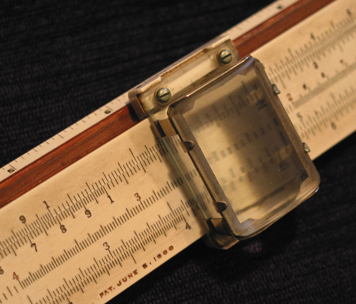 Magnified cursor on the K&E 4053-3 slide rule