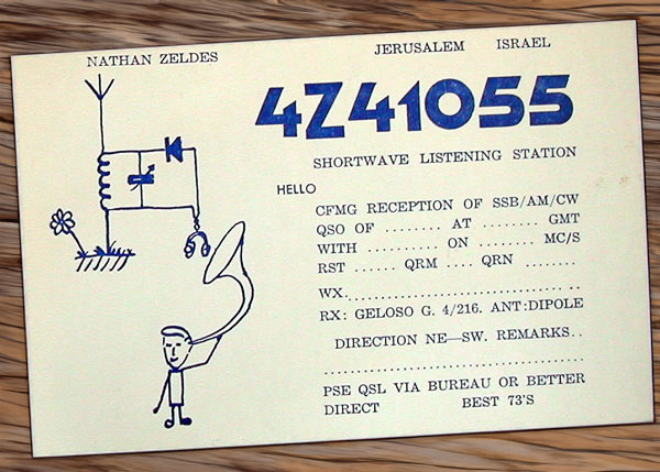 My QSL card as a shortwave listener, 4Z41055