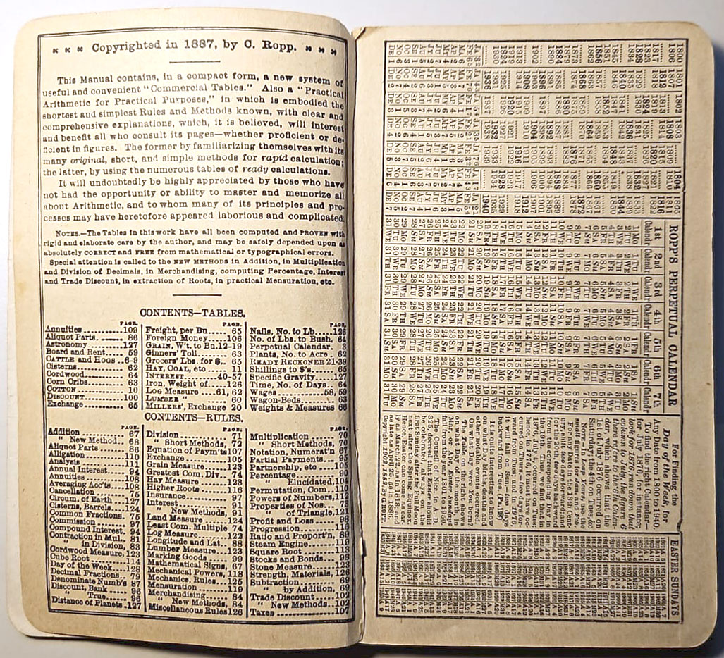 Pages from Ropp's Commercial Calculator