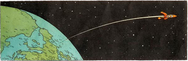 Image from The adventures of Tintin: Explorers on the moon, Europe, 1954.