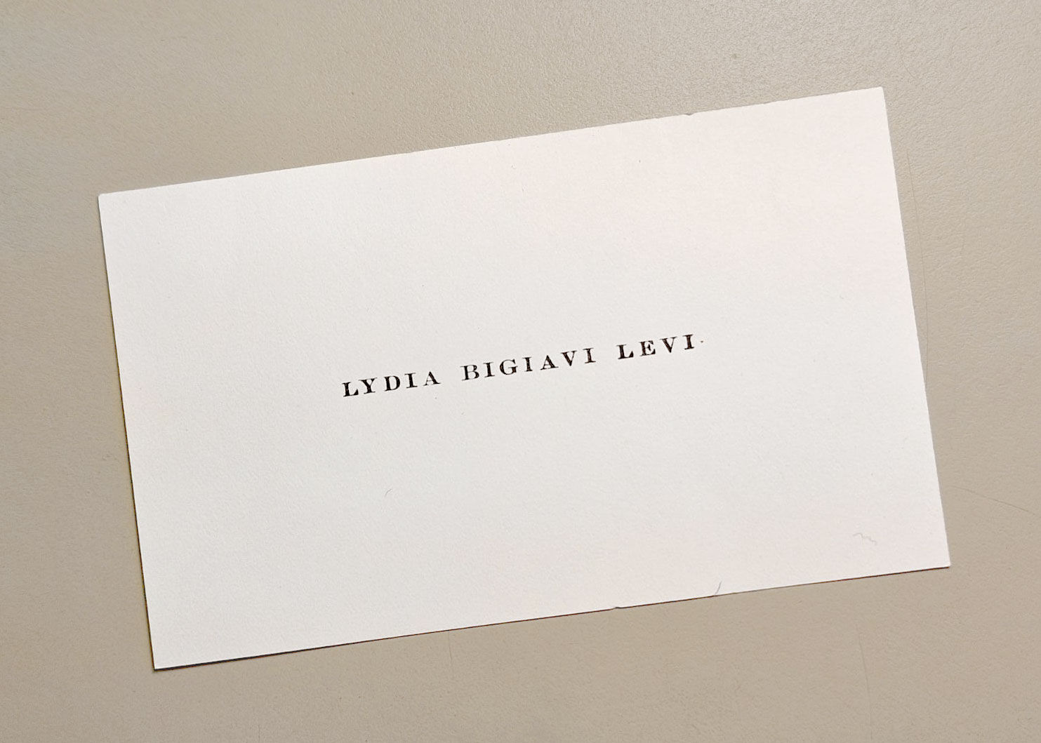 The visiting card of Lydia Bigiavi Levi