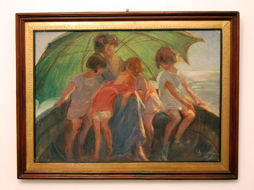 An oil painting by Gaetano Spinelli