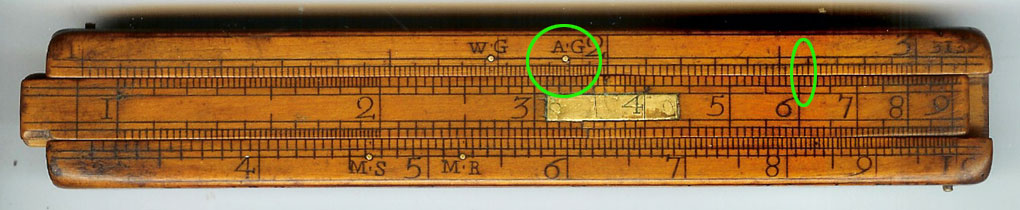 Calculation on Everard slide rule