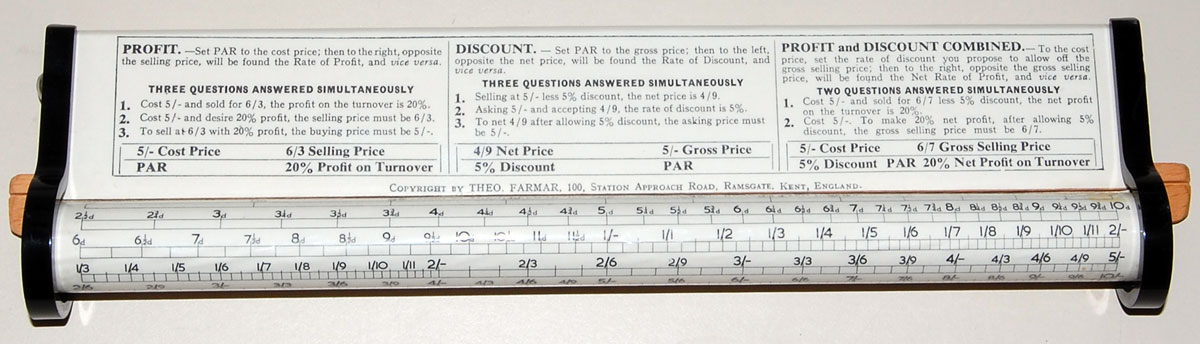 Farmar's profit-calculating rule - back with instructions