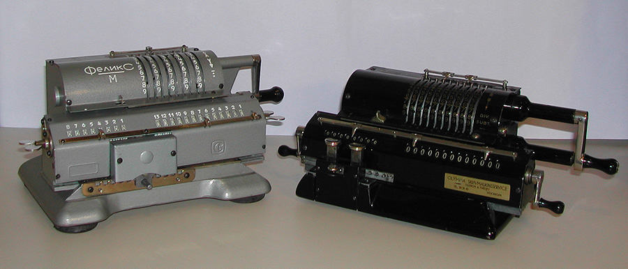 Iron Felix and Odhner mechanical calculators