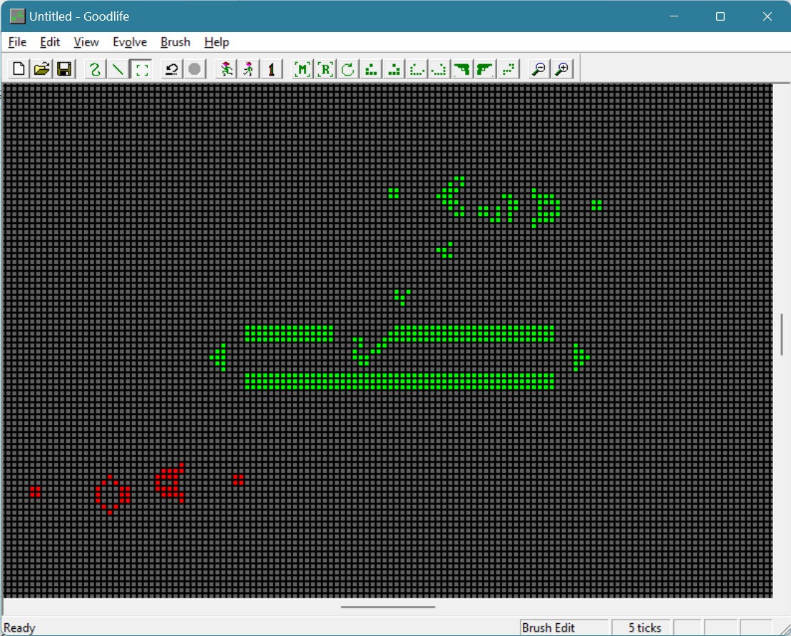 Googlife Game of Life program on a Windows PC