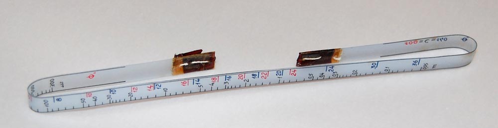 A movable band from the Kally water flow slide rule
