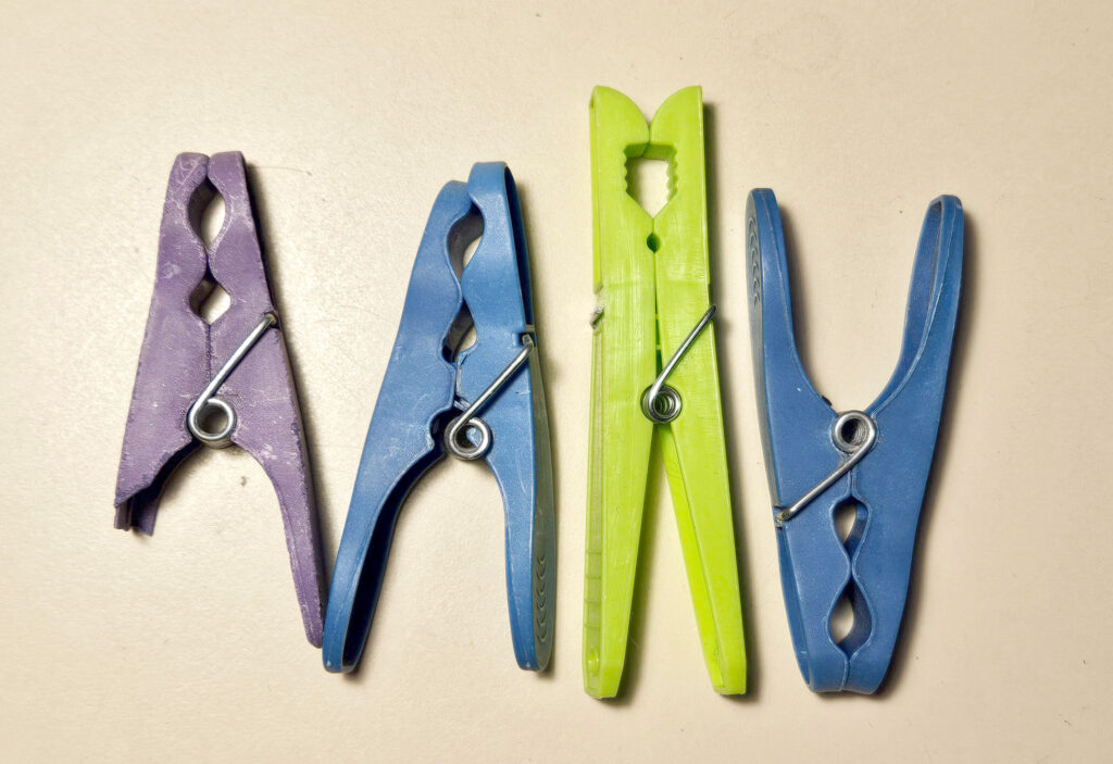 Plastic clothespins