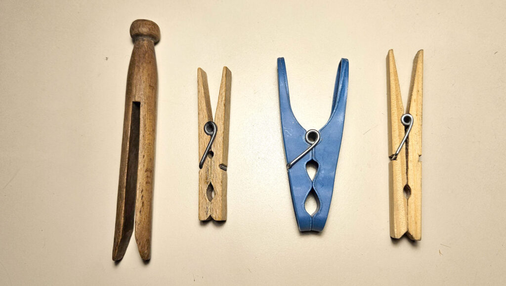 Clothespins from the past two centuries