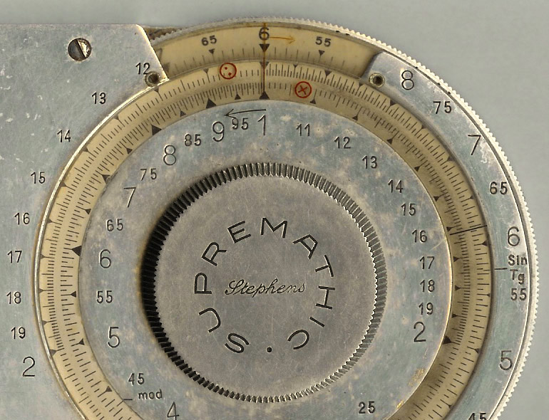 Stephens' Supremathic slide rule