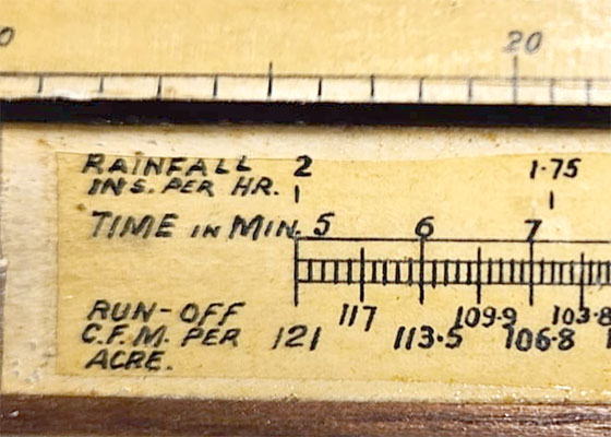 Homemade hydrological slide rule 149