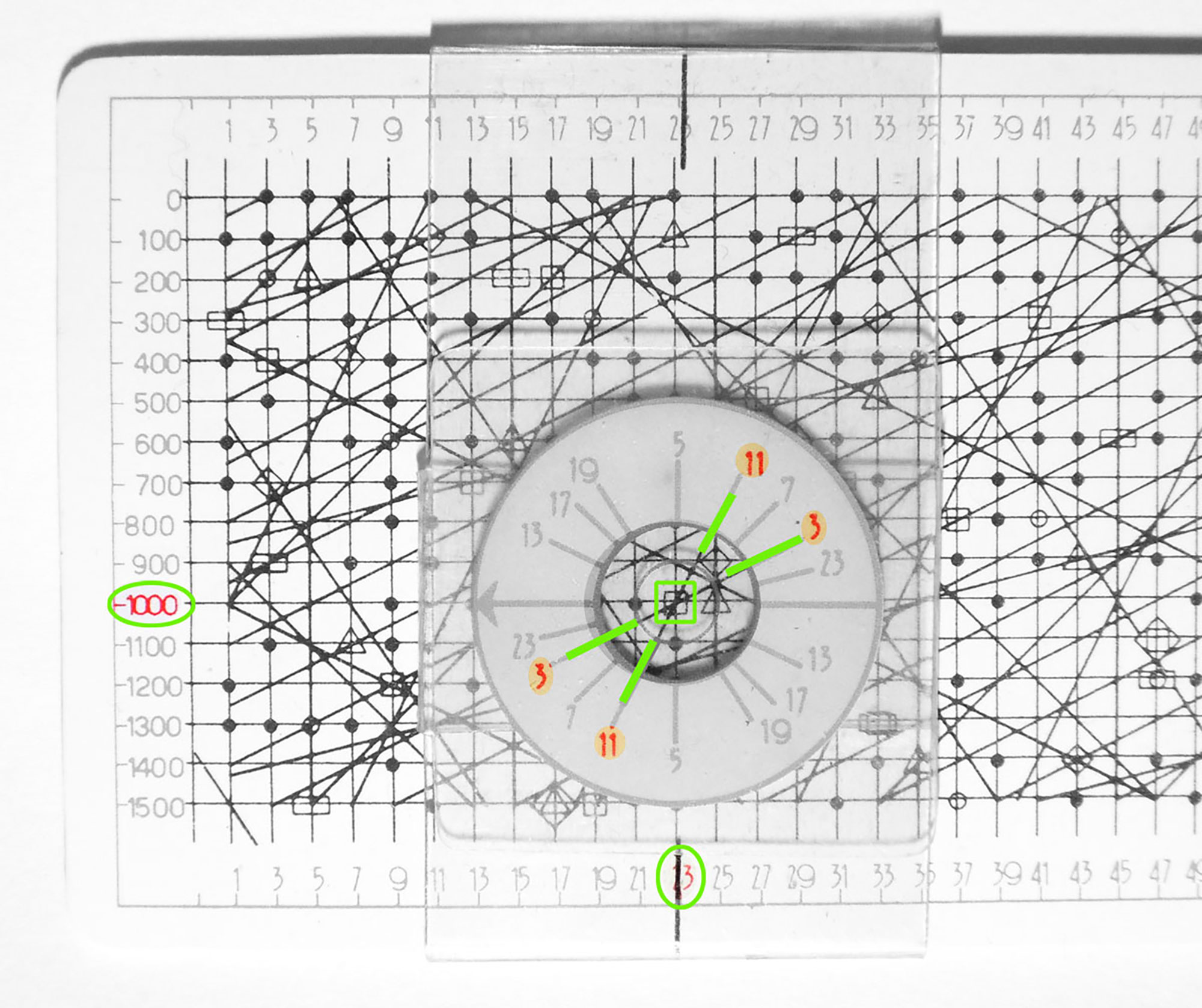 Badalamenti’s factorization slide rule - calculation example