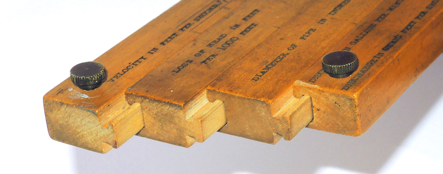 Baines slide rule - construction detail