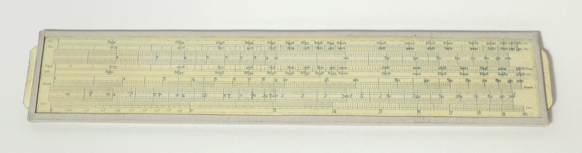 Lalanne's slide rule - front