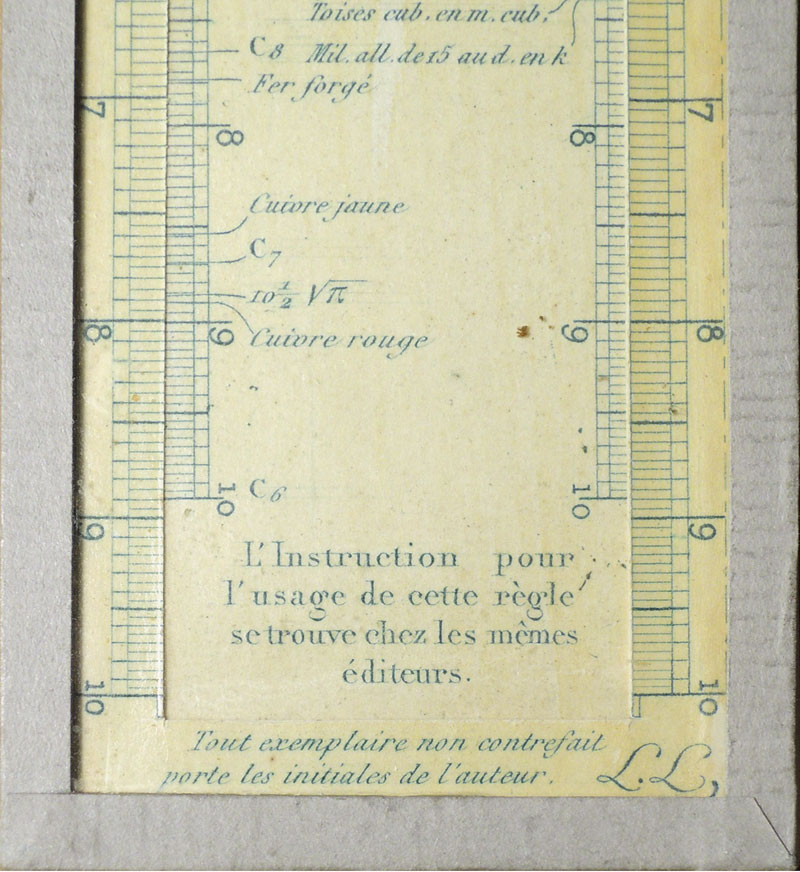 Lalanne's slide rule - detail