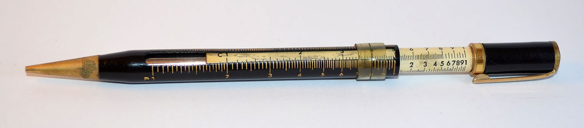 Nicolet slide rule pencil - calculation example