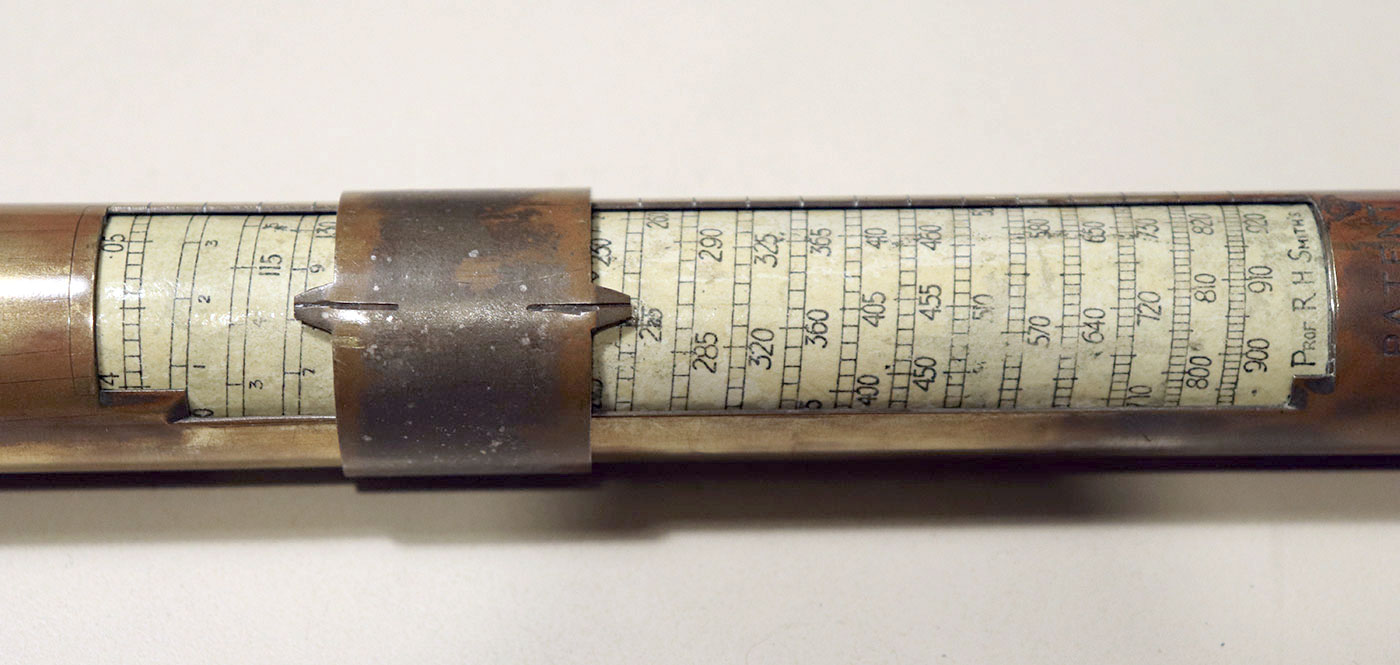 The R. H. Smith helical slide rule - close up