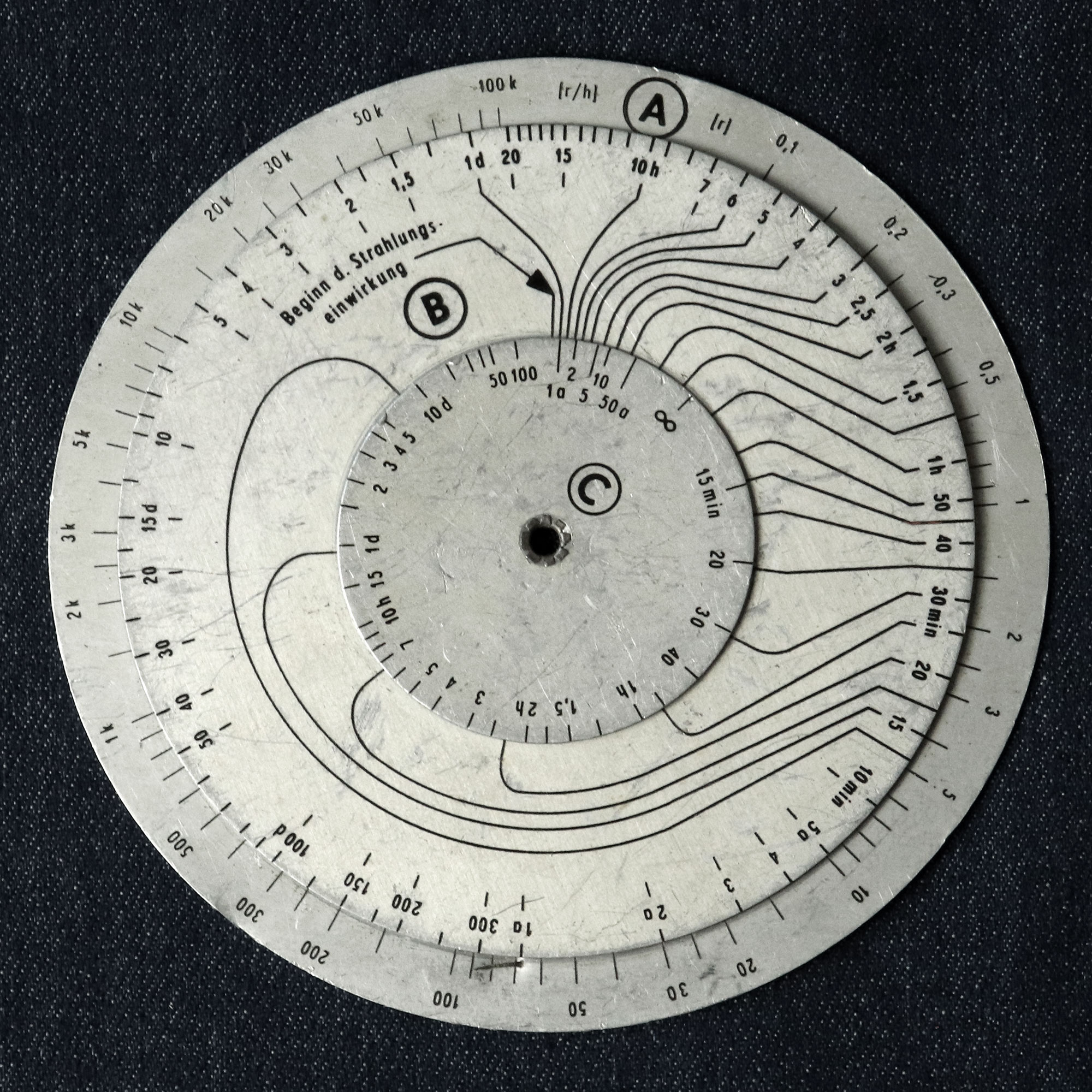 German nuclear blast slide rule - front