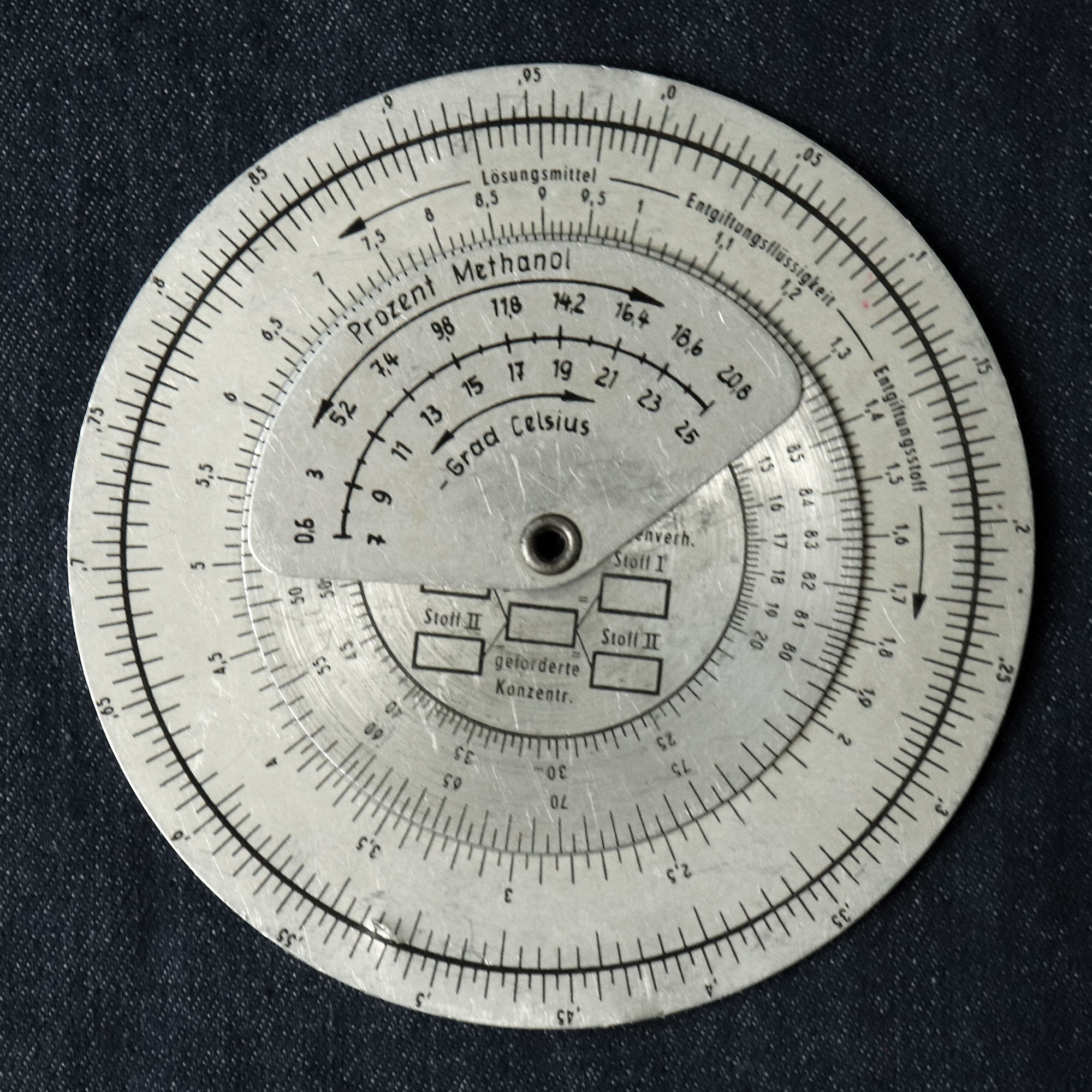 German nuclear blast slide rule - back