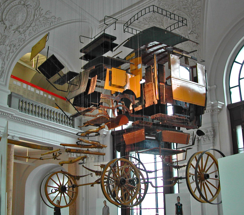 A postal service stagecoach seen at the Berlin museum of Communications