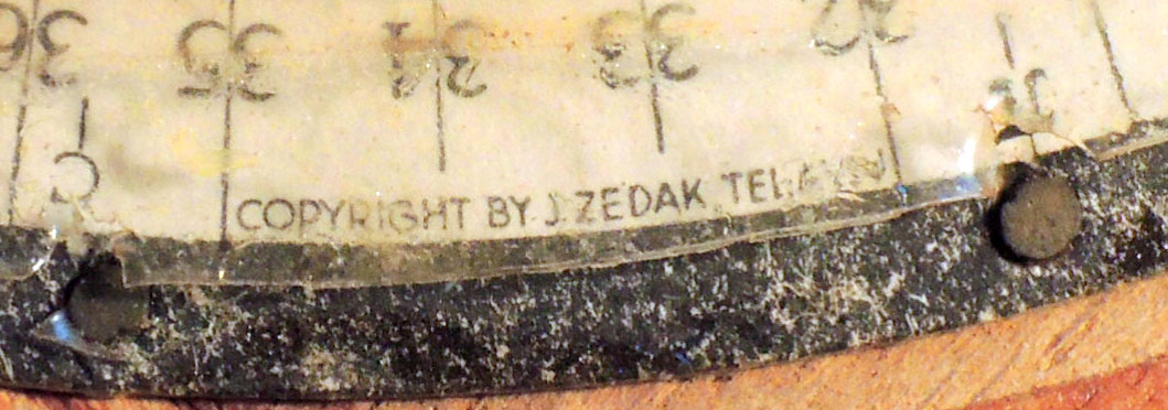 Jacob Zedak's slide rule - detail