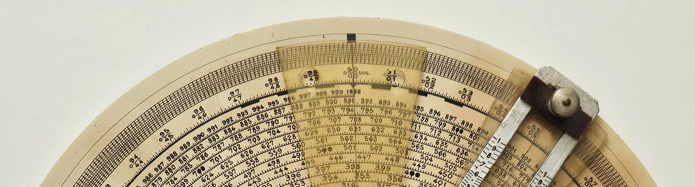 M.E.  Courvoisier spiral slide rule - detail