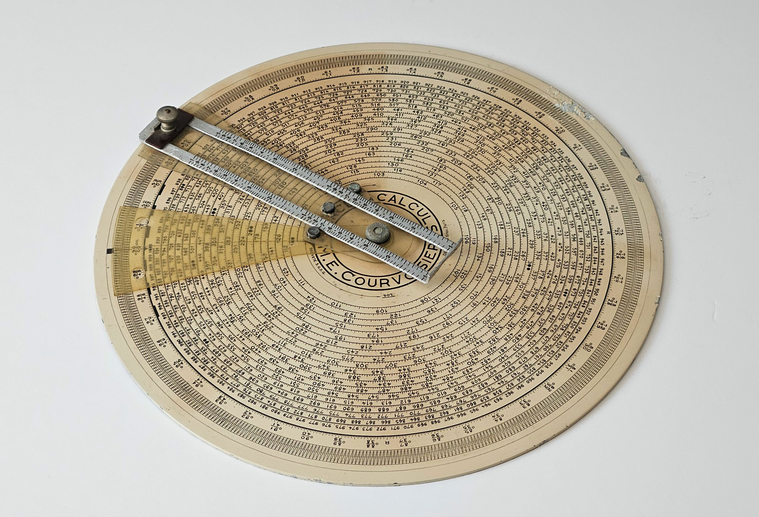 M.E.  Courvoisier spiral slide rule