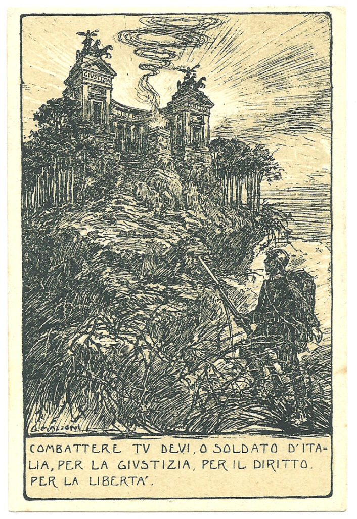 Italian army propaganda postcard from WW1