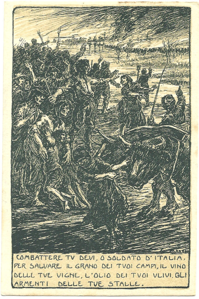 Italian army propaganda postcard from WW1