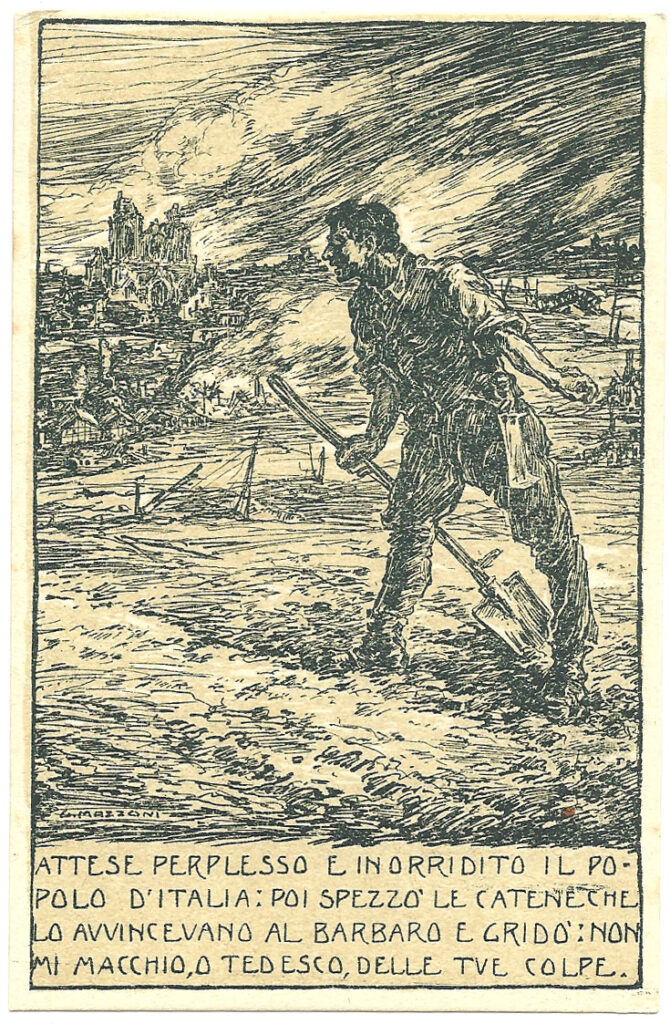 Italian army propaganda postcard from WW1