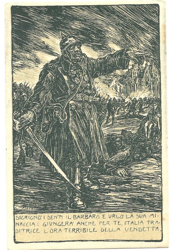 Italian army propaganda postcard from WW1
