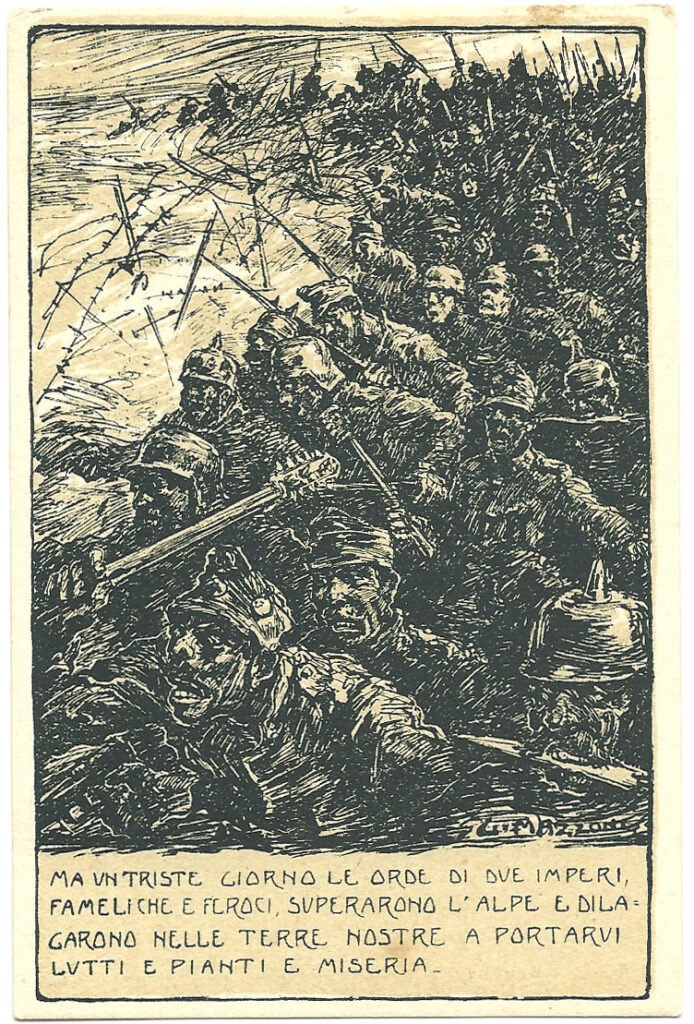 Italian army propaganda postcard from WW1
