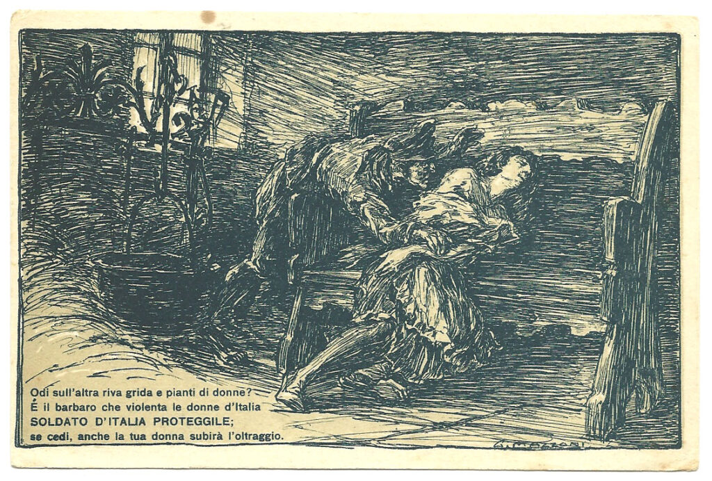 Italian army propaganda postcard from WW1