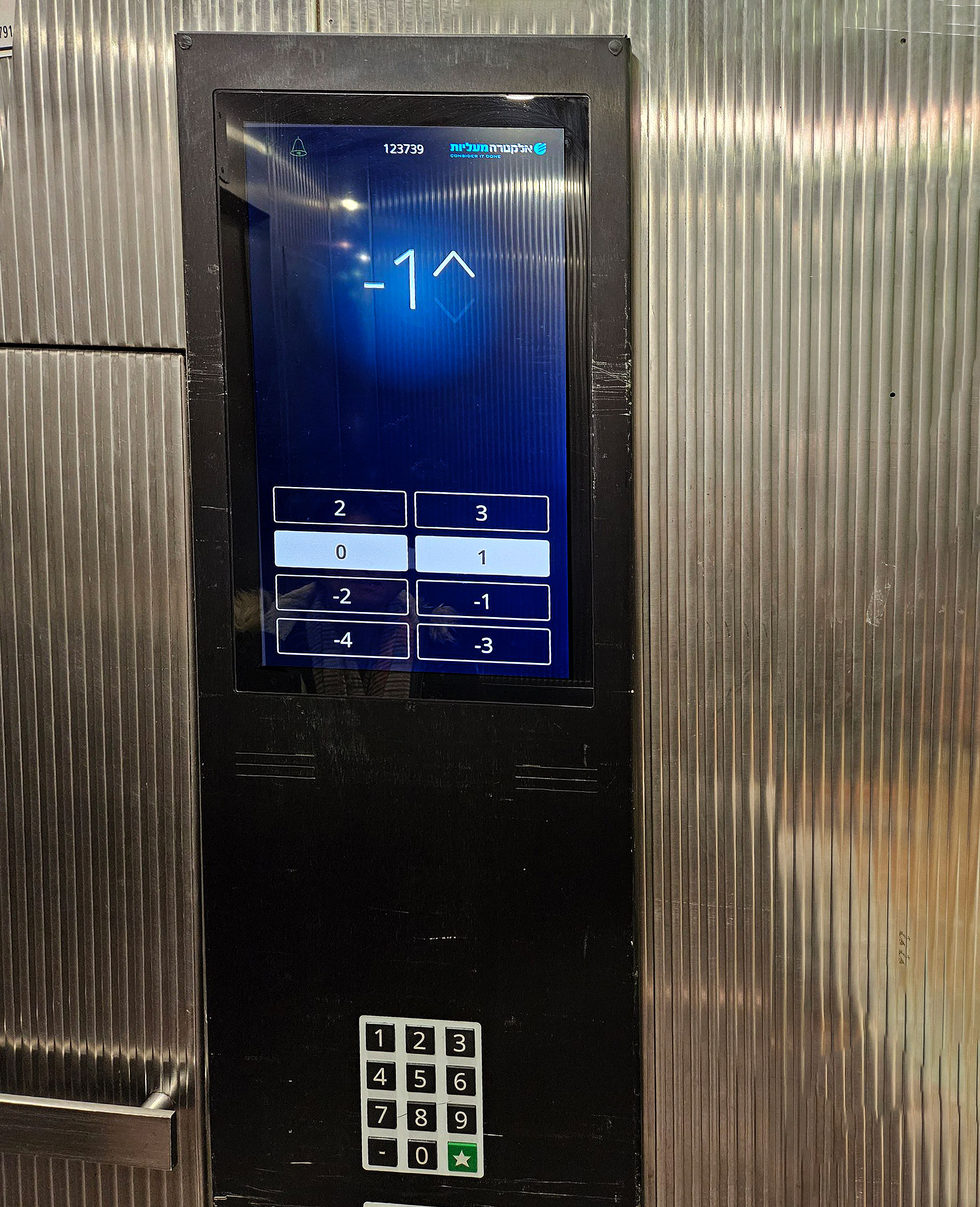 Elevator control panel