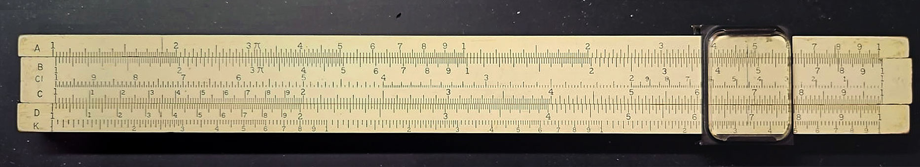 Keuffel & Esser N4058W beginner's slide rule - front