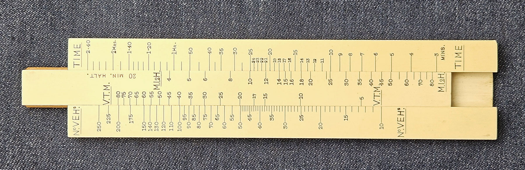 Steward's M.T. Slide rule 3 The Steward M.T. slide rule - back