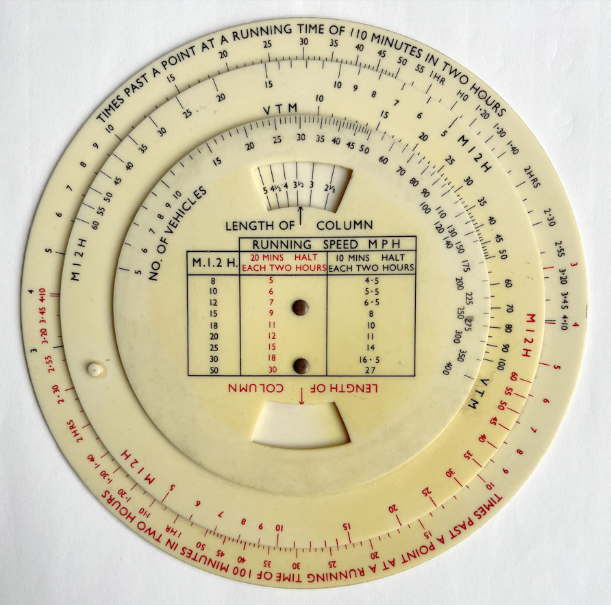 Steward's M.T. Slide rule 5 A column time slide rule