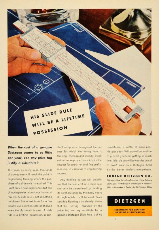 Dietzgen slide rule ad