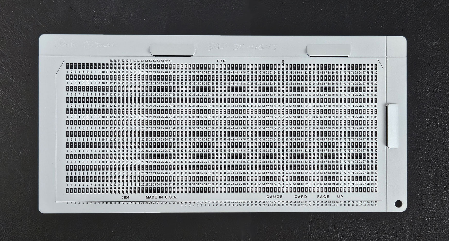 It's all in the holes 10 An IBM punch registration gauge