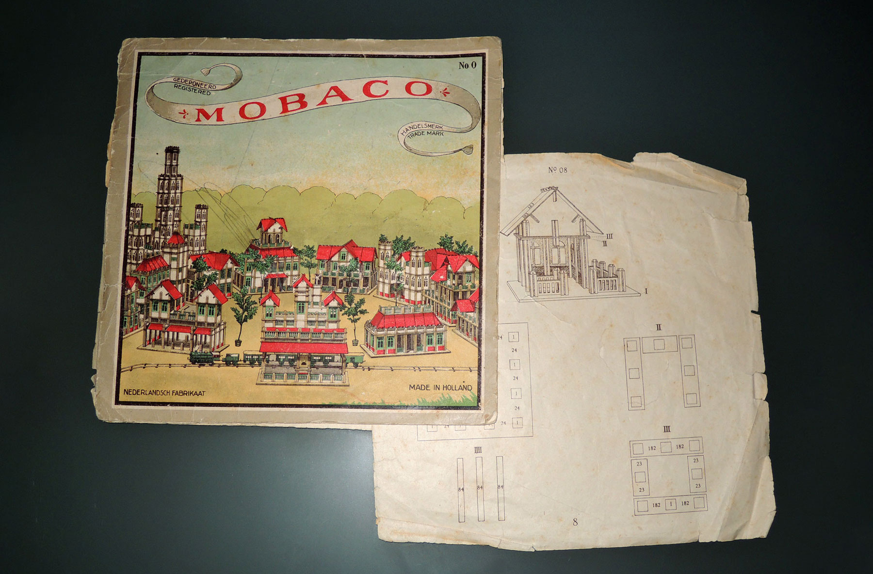 Before Lego 4 Mobaco construction set No. 0 instructions manual